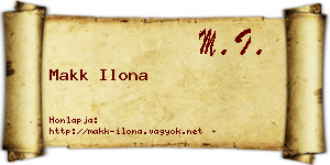 Makk Ilona névjegykártya